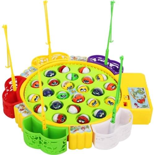 Electric Childrens Musical Fishing Toy with 24 Fish, Set of