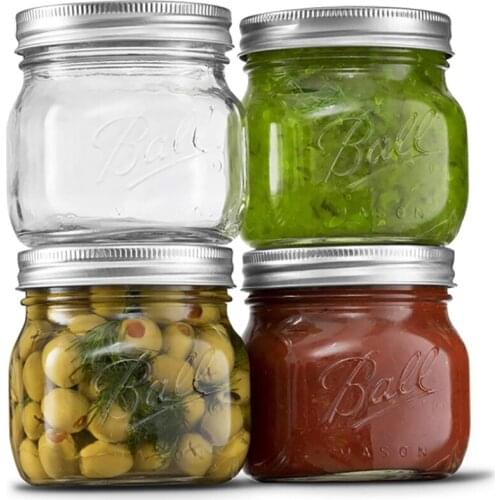 480ml Kitchen Jam Honey Mason Jar Mashed Potatoes Vegetables Sealed Bottle 4OZ Wide Mouth Mason Bottle