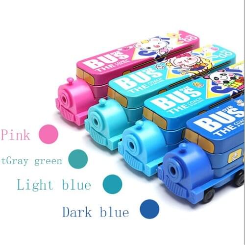 Running Locomotive Elementary And Middle School Students And Children Double Cute Large Capacity Stationery Box Storage Box