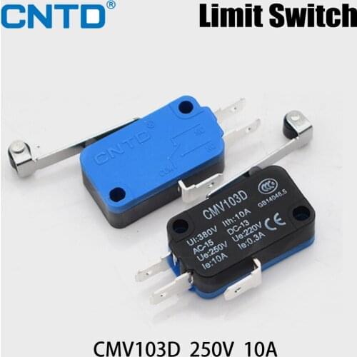 Small Limit Switch CMV103D UE220V 0.3A Momentary Micro Limit With Long Handle Open Limit Sensor for CO2 Laser Cutting machine