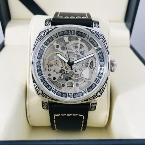 Punk Skeleton Automatic Mechanical Watches Men Top Brand Vintage Sports Watch Homage Carved Wristwatches Luminous Sapphire 1646