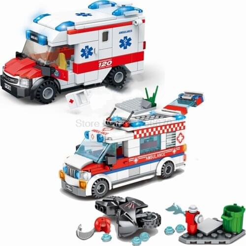 New Medical Ambulance Bricks City Fire Control Series Garbage Truck Building Blocks Model Compatible Educational Toys For Childs
