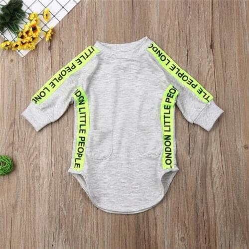 Toddler Kids Baby Girls Clothes letter print Bandage round neck autumn lovely newborn Long Sleeve cotton Dresses one pieces