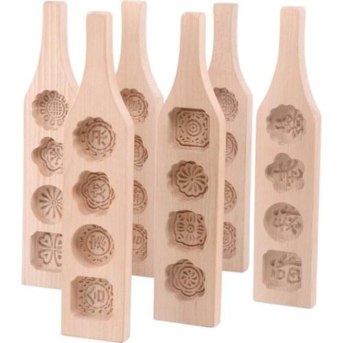 Mid-autumn moon cake mold wooden pastry mold making mung bean cake icy baking tool model
