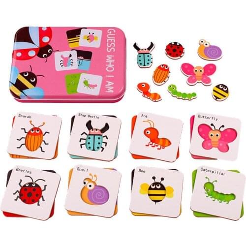 Cartoon Animal Fruit Dinosaur Puzzle English Pairing Card Development Kids Toy