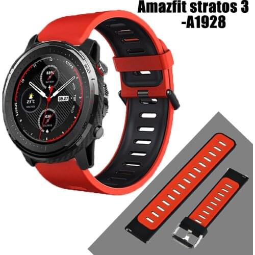 Wrist Strap for xiaomi huami Amazfit Stratos 3 2 2S strap Silicone band With Buckle Sports Belt for xiaomi huami amazfit 3 A1928