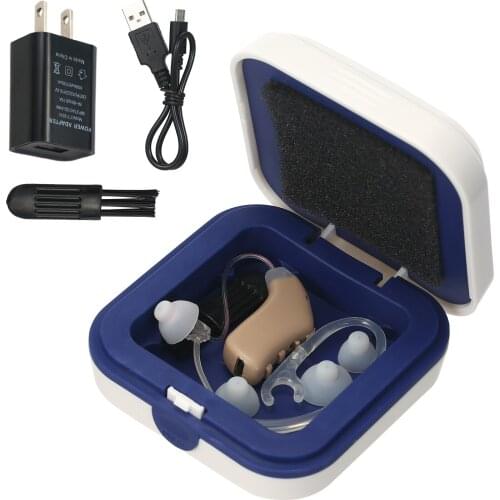 Audifonos Hearing Aids with Storage Case Rechargeable Sound Amplifier In Ear Hearing Enhancement Device for Adults & Seniors