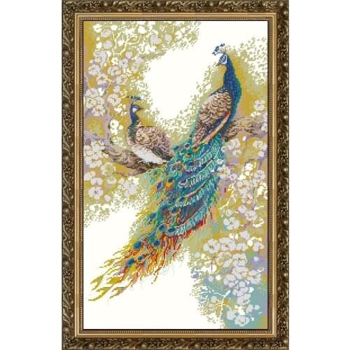 Top Quality Lovely Hot Sell Counted Cross Stitch Kit Peacock Two Peacocks Animal Animals riolis 100-029