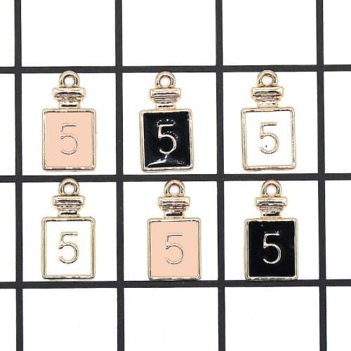 10PCS Fashion Charm Enamel Perfume Bottle Pendants Jewelry Accessories DIY Handmade Making Necklace Earrings Jewelry XL869