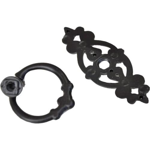 3x Antique Black Cabinet Drawer Drop Ring Pulls Cupboard Bin Knob Handle DIY