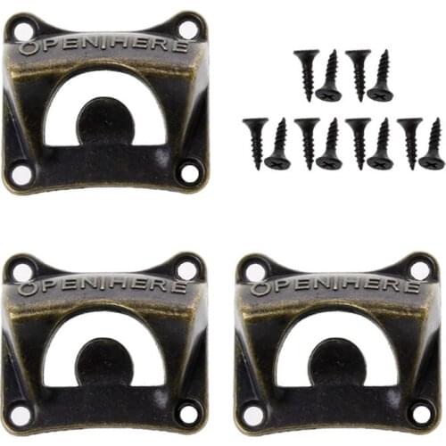 3Pc Vintage Bottle Opener Wall Mounted Wine Beer Opener Tools Bar Drinking Accessories Home Decor Kitchen Party Supplies
