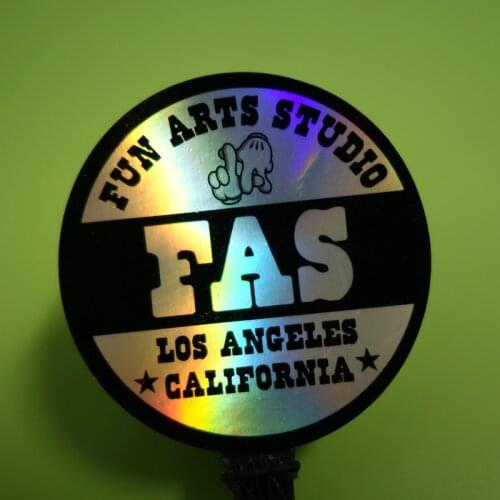 Custom 3D rainbow color silver hologram snapback sticker cap hat label