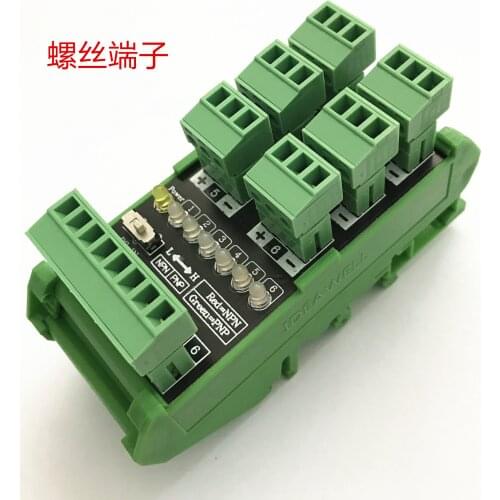 6-way proximity switch sensor terminal block 2-wire 3-wire PLC input module photoelectric transfer board NPN / PNP
