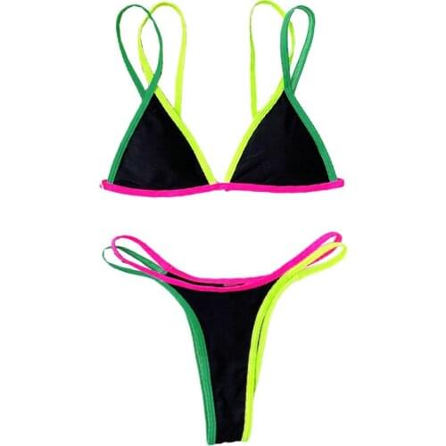 AIUJXK Triangle Bikini Womens Swimwear 2021 Two Piece Set Swimsuit Summer Female Thong Bikinis Beach Sexy Swim Bathing Suit