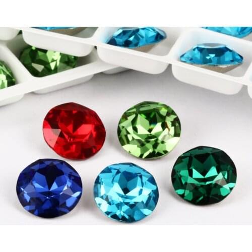 Astrobox K9 Rhinestone Craft Gems Flower Rose Gold Decoration Crystal Best 10Pcs Color Strass Pointback Crystal Diy 3D Nail Art