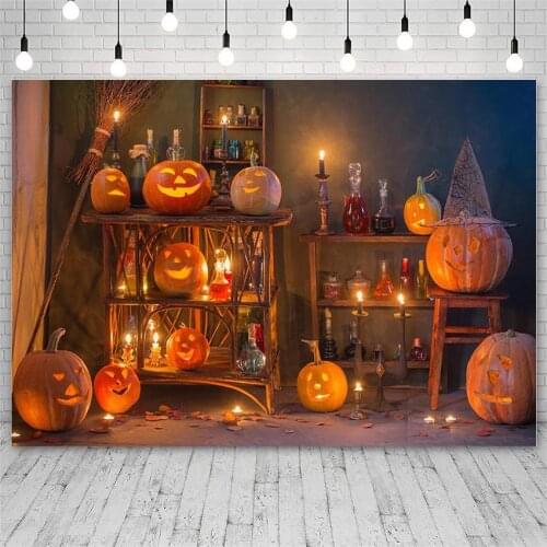 Avezano Boy Girl Fall Halloween Pumpkin Banner Birthday Party Backdrop Candle Decor Photo Background Custom Photography Studio