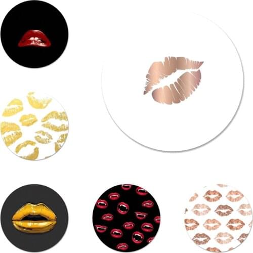 Sexy Girl red Lips Brooch Pin Cosplay Badge Accessories For Clothes Backpack Decoration Gift 58mm