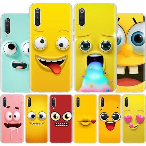 Funny Face Cartoon Cute Cover Phone Case For Xiaomi Redmi Note 10 9 9S 8T 8 7 6 5 9A 6A 7A 8A 9C K20 S2 Pro Luxury Soft Coque