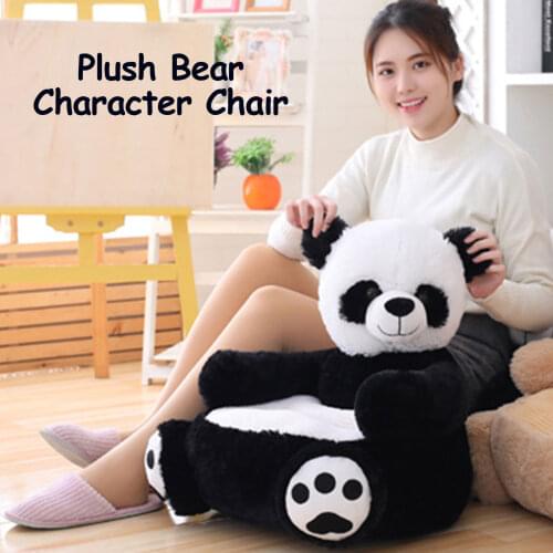 Kids Panda Bear Plush Chair Comfy Animal Sofa Backrest Armchair Features Soft Fabrics And Calm Color Pallet