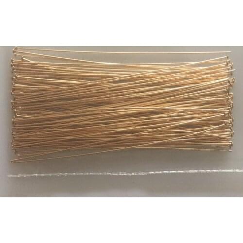 30mm kc Goldtone plated Flat Head Pin eye pin studs beads Needles earrings bracelet Dangle wrap choker Charms Clasps Hooks loops