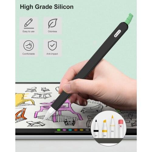Cute Wear-resistant Soft High Grade Silicone Pencil Case For Apple Pencil 1 2 Case Touch Pen Stylus Cartoon Protective Sleeve
