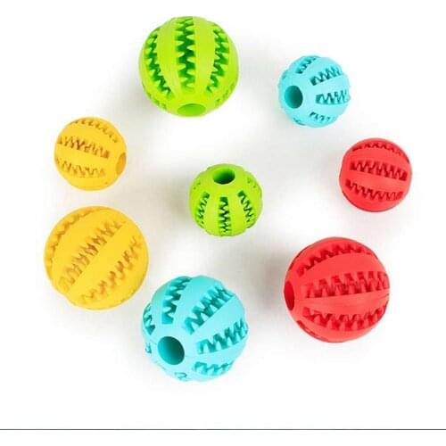 Mordedor Perro Chew Toy Rubber Ball Leak Food Dispenser Interactive Pelotas Perro Natural Rubber Tooth Clean Ball Cat Dog Chew