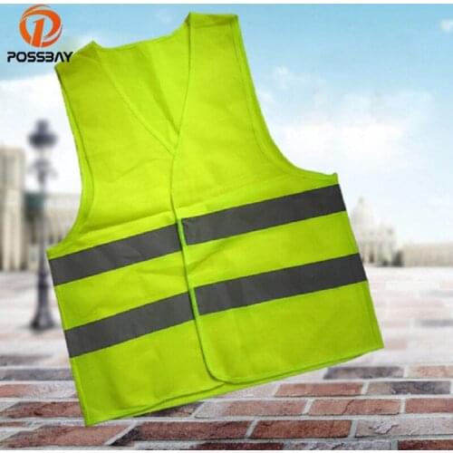 POSSBAY Motorcycle Vest Jacket High Visibility Safety Vest Reflect Light Working Cloths Running Reflective Moto Safety Vest