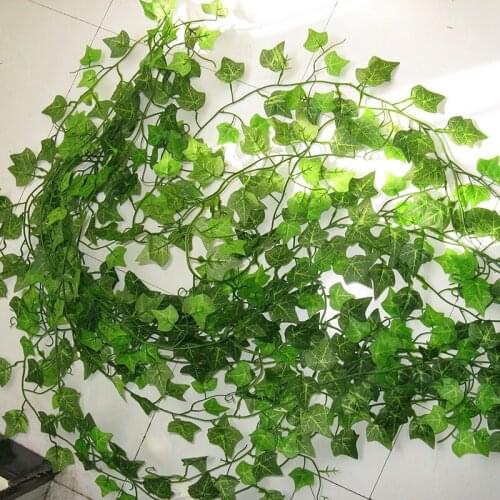 2.4m New Artificial Ivy Green Leaf Garland Plants Vine Fake Foliage Flowers Home Decor Plastic Artificial Flower Rattan String