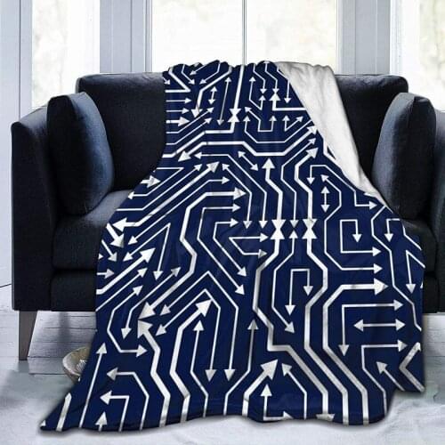 Throw Blanket, Circuit Board Fleece Blanket for Kids Adults Lightweight Soft Sherpa Flannel Fuzzy Blanket for Couch Bed Sofa