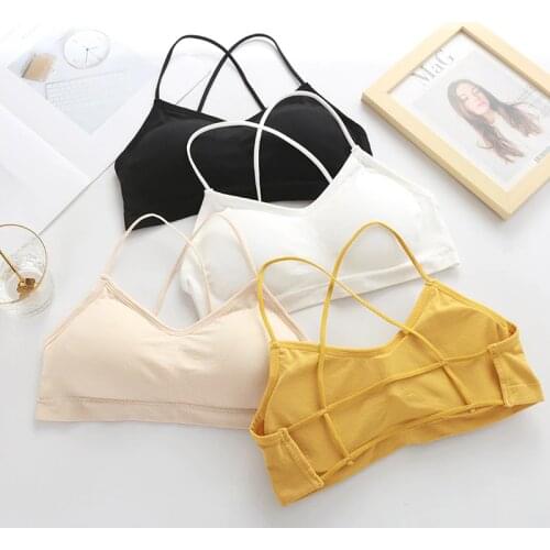 Push Up Solid Bra Elastic Gathering Bralette Summer Anti-light Korean Style Wild Bra Tube Top Sexy Seamless Wire free Bra