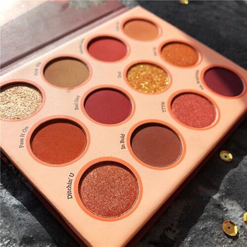 Eyeshadow tray ins super fire glitter pearl waterproof earth color small plate portable unicorn pumpkin color net red