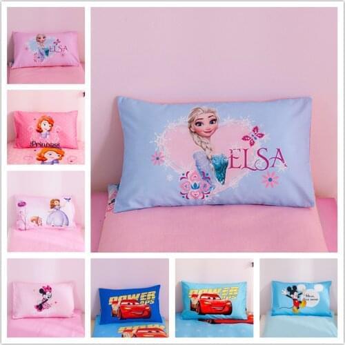 Disney 100% cotton pillow sham for girls bedroom Frozen Elsa Mickey Mouse 30x50cm pillow case covers 3d cartoon printed bedding