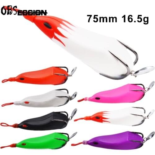OBSESSION Modified Large Frog lure 75mm 16.5g Floating Topwater Soft Swimbait fishing lure Double Hook Artificial Snakehead bait