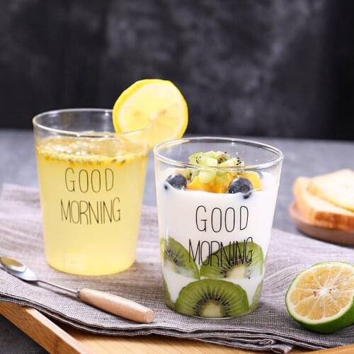 Transparent High Borosilicate Glass Juic Cup Morning Breakfast Milk Coffee Mug Party Cocktail Wine Cup Household Tea Water Cup