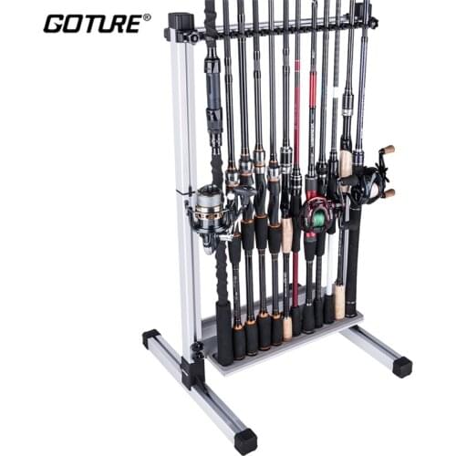 Goture Adjustable Fishing Rod Rack Durable Aluminum Alloy Carp Rod Spinning Casting Rod Display Rack