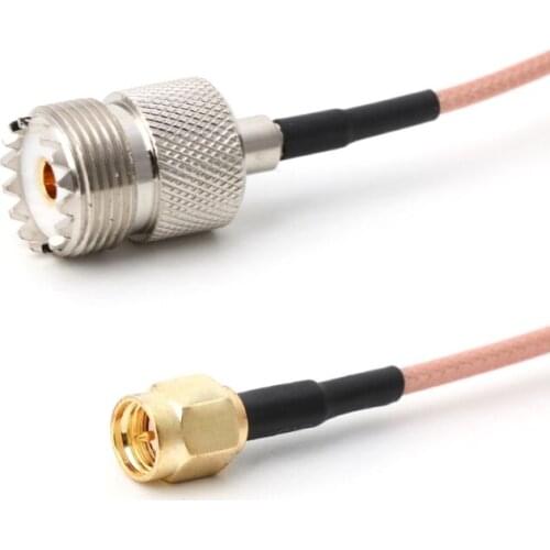 RG316 Cable Jumper Pigtail UHF SO239 Female PL259 to SMA Male Plug Crimp Adapter HCCY