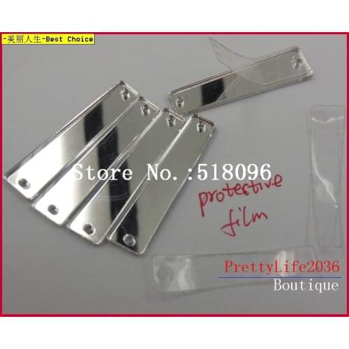 100Pcs MIRRORED Trapezoid Stones and crystals Rhinestones 9x36mm Strass Crystal For Evening Wedding Dresses Decoration Charms