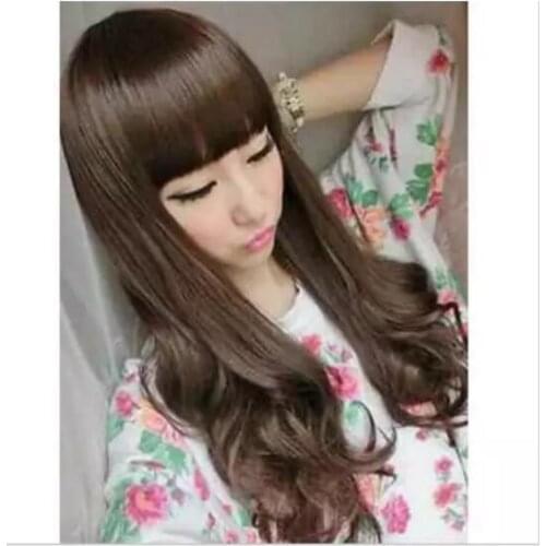 Zhaoxia++078307@Q8@* ++03240 popular style Long brown curly Hair Wigs