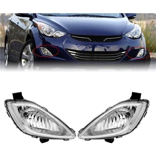 1 Pair Car Front Bumper Daytime Running Lamps Black Shell Fog Lights With Wiring Switch For Hyundai Elantra 2011 2012 2013