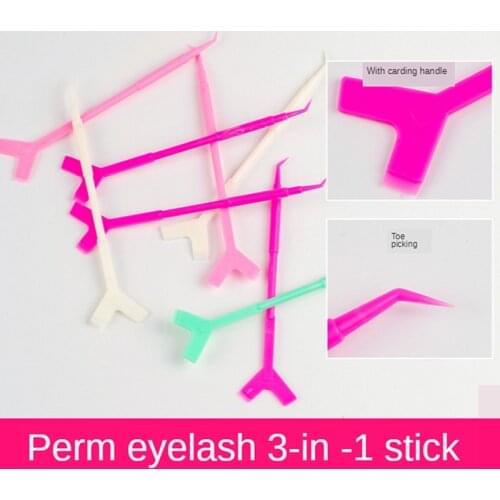 5Pcs 3In1 Eyelash Perming Stick Eyelash Tweezers Glue Spoon Lash Lifting Curler Applicator Eyelash Extension Sticks Supplies