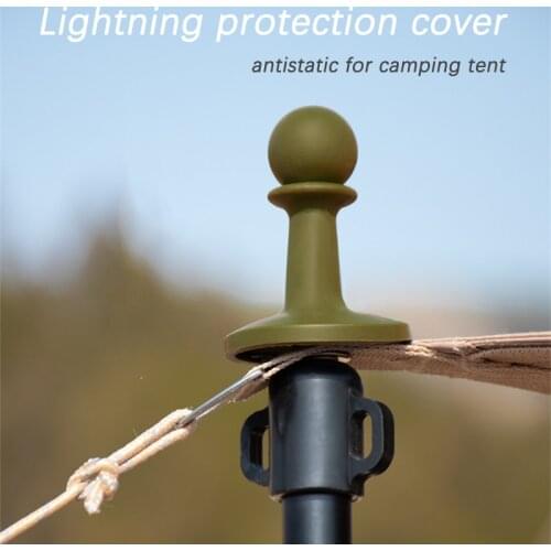 4 Pcs/Set Lightning Proof Cap Camping Tent Poles Awning Rod Support Bar Anti-Thunder Protection Cover Hat for Sun Shade Canopy