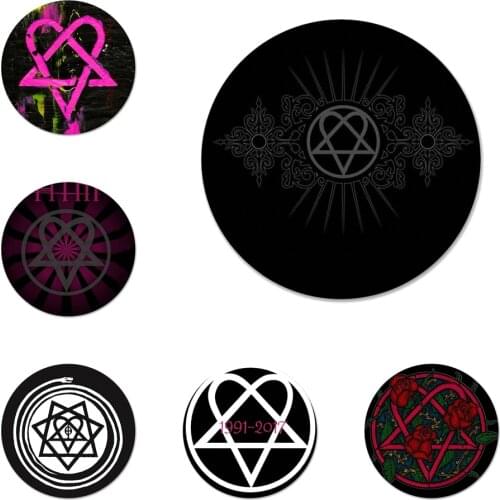 58mm Fashion Him Heartagram Logo Icons Pins Badge Decoration Brooches Metal Badges For Clothes Backpack Decoration