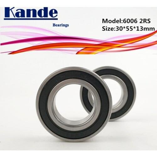 6006RS Bearing 2pcs ABEC-5 High quality 6006 2RS Single Row Deep Groove ball bearing 6006-2RS 30x55x13mm