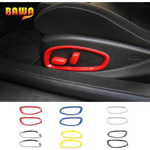 BAWA ABS Car Interior Seat Adjustment Button Decoration Ring Stickers For Chevrolet Camaro 2017 Up Car Styling
