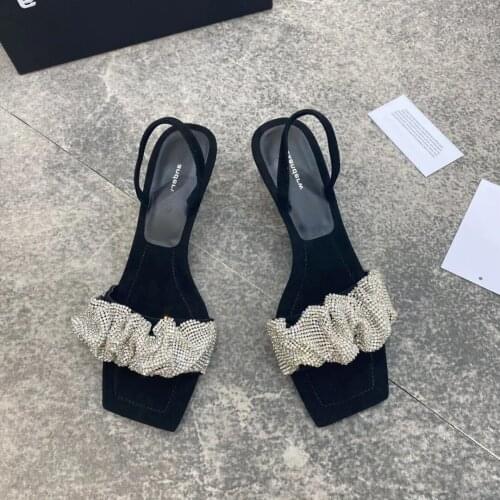New Fashion Women Sandals Diamond High Heels Women Sexy Pumps Shoes Ladies Party Shoes Crystal Open Toe Slingbacks Vrouw Sandals