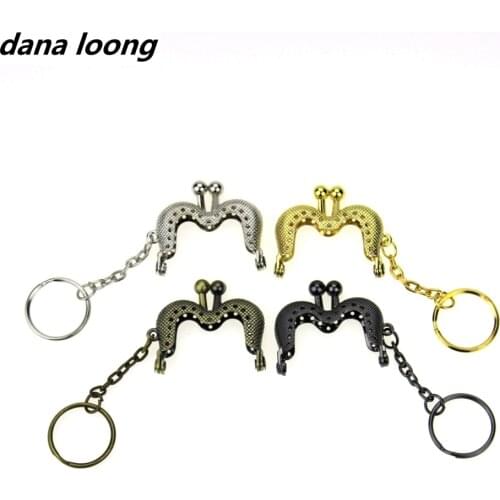 1 Piece 4 CM Mini M Shape Metal Purse Frame Kiss Clasp Lock With Key Ring Bag Accessory