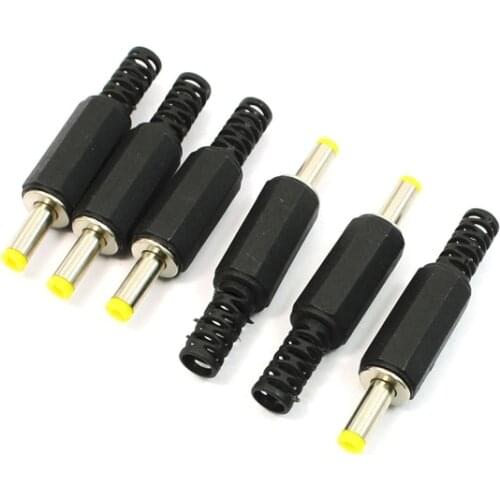CNIM Hot 6Pcs Plastic Cable Guard 4.0 x 1.7mm Male DC Power Plugs Connectors