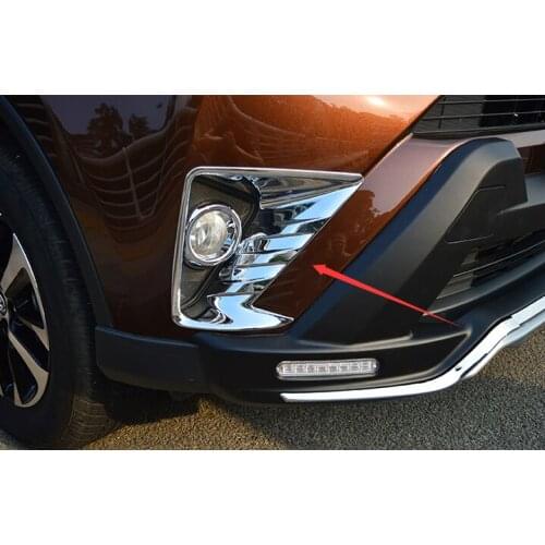 For Toyota RAV4 2016 2017 2018 ABS Chrome Car accessories Pair Front Fog Light Cover