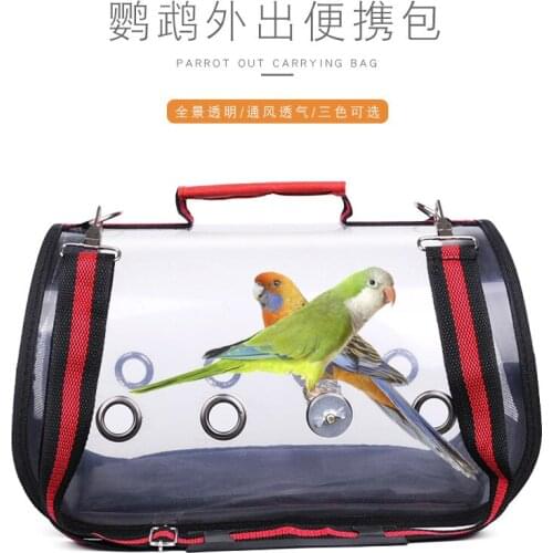 Bird Travel Cage Travel Cage External Cage PVC Transparent Bird Cage Breathable Bird Cage Parrot Outing Backpack