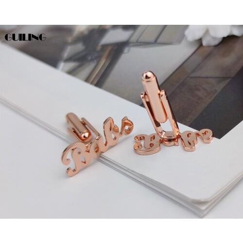 Dainty Personalized Name Cufflinks for Men Customized Nameplate Pendant Charm Twins Cufflinks Stainless Steel Jewelry Gift Set